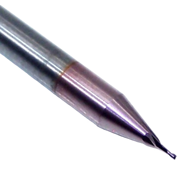 39501 Kyocera SGS 1/64" Carbide End Mill 2 Flute SQ TiCN Coated .0156" Diameter .031" Flute 1.50 Length .125" Shank