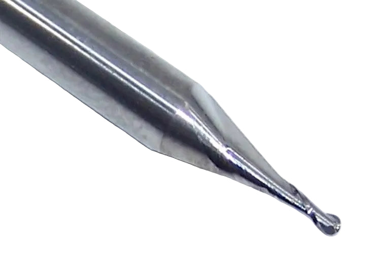 00472 Kyocera SGS .0340" Carbide 2 Flute End Mill Ball End .0340" Diameter .102" Flute 1.50" Length .125" Shank