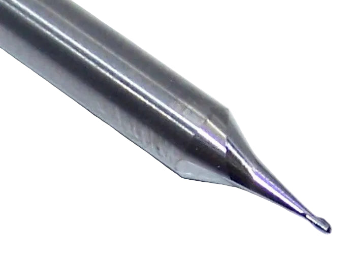 00683 Kyocera SGS .0190" Carbide 2 Flute Ball End Mill .0190" Diameter .029" Flute 1.50" Length .125" Shank