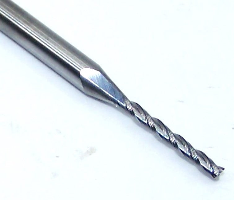 01268 Kyocera SGS 1/16" Carbide 3 Flute End Mill Long Length SQ Bright Uncoated 0.0620 Diameter 0.496" Flute 2.50" Length 0.125" Shank
