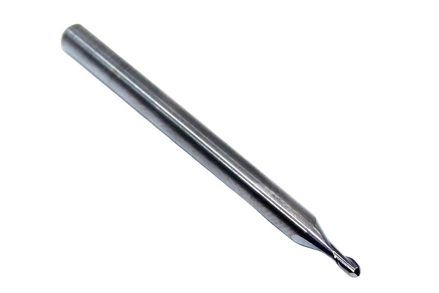 01909 Kyocera SGS 1.40mm Carbide 2 Flute Ball End Mill Bright .0551" Diameter .0827" Flute 1.50" Length .1181" Shank
