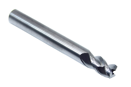 03150 Helical Solutions 1/4" Carbide 3 Flute End Mill 45° Helix for Aluminum Square .250" Diameter .375" Flute 2.0" Length .250" Shank H45AL-S-30250