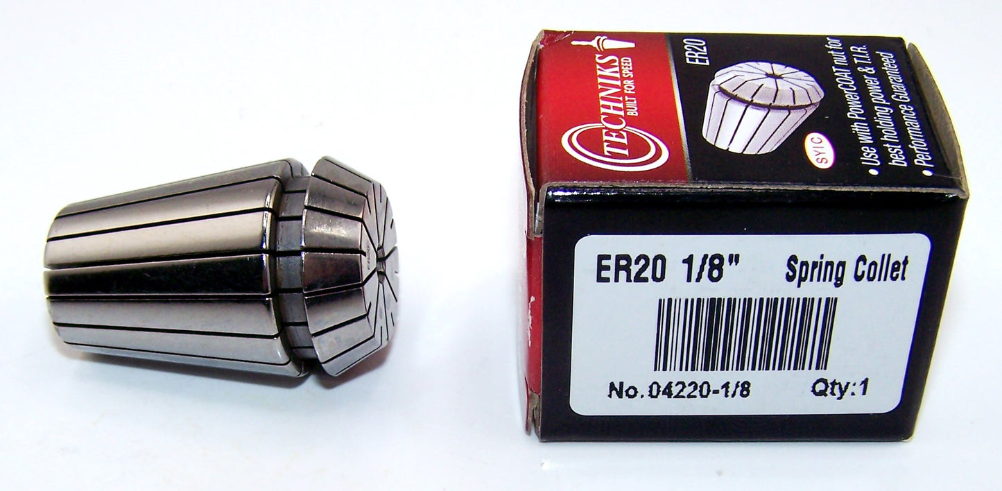 04220-1/8 Techniks ER20 1/8" Precision Spring Collet