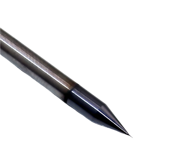 05005 Kyocera SGS 0.10mm Carbide 2 Flute Ball End Mill AlTiN Coated .0039" Diameter .0118" Flute 1.5" Length .125" Shank