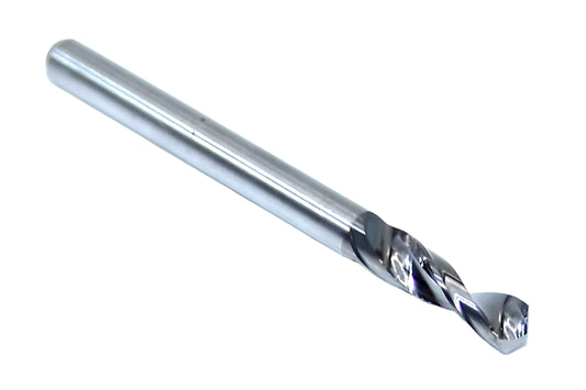 06069 Kyocera SGS 3.20mm Carbide Drill 2 FLUTE .1260" Diameter .500" Flute 1.50" Length .125" Shank 130° Point