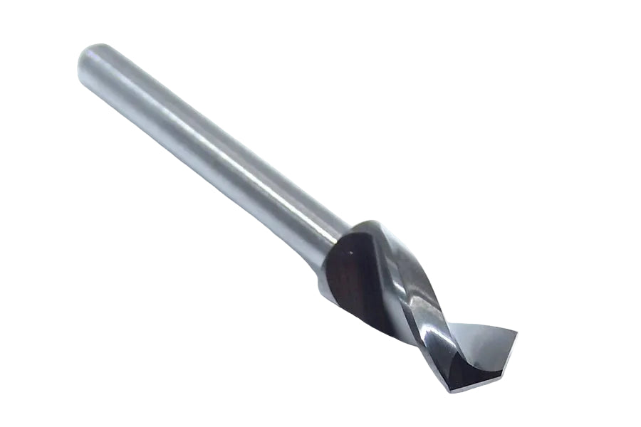 06155 Kyocera SGS 5.75mm Carbide Drill 2 Flute .2264" Diameter .500" Flute 1.50" Length .125" Shank 130° Point