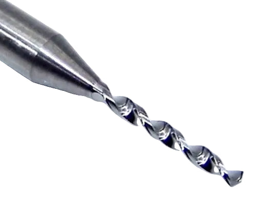 07327 Kyocera SGS 1.15mm Carbide Drill 2 Flute 0.0453" Diameter .400" Flute 1.50" Length .125" Shank 130° Point