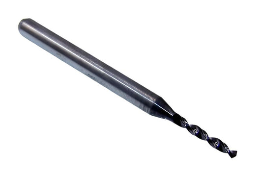 07533 SGS 1.44mm Carbide Drill 2 Flute 0.0567" Diameter .400" Flute 1.50" Length .118 Shank 130° Point AlTiN M226