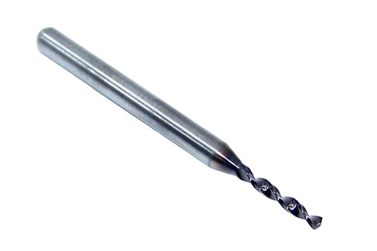 07538 SGS 1.48mm Carbide Drill 2 Flute 0.0583" Diameter .400" Flute 1.50" Length .118 Shank 130° Point AlTiN M226