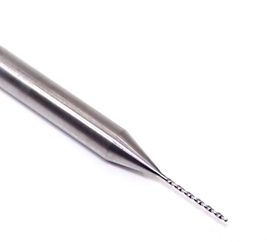 07761 SGS 0.42mm Carbide Drill 2 Flute 0.0165" Diameter .250" Flute 1.50" Length .118 Shank 130° Point M226