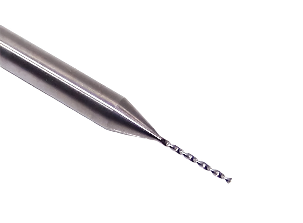 07773 SGS 0.54mm Carbide Drill 2 Flute 0.0213" Diameter .260" Flute 1.50" Length .118 Shank 130° Point M226