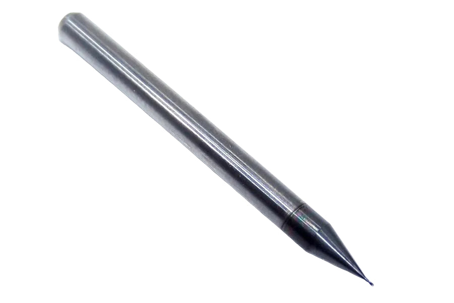 080-0100L90 Kyocera 0.0100" Carbide Drill 2 Flute AlTiN Coated 90° Point Angle 0.0100" Diameter 0.0350" Flute 1.5" Length 0.125" Shank