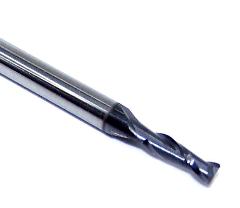 08719 Kyocera SGS .0900" Carbide 2 Flute End Mill .010" Radius .0900" Diameter AlTiN .270" Flute 1.50" Length .125" Shank