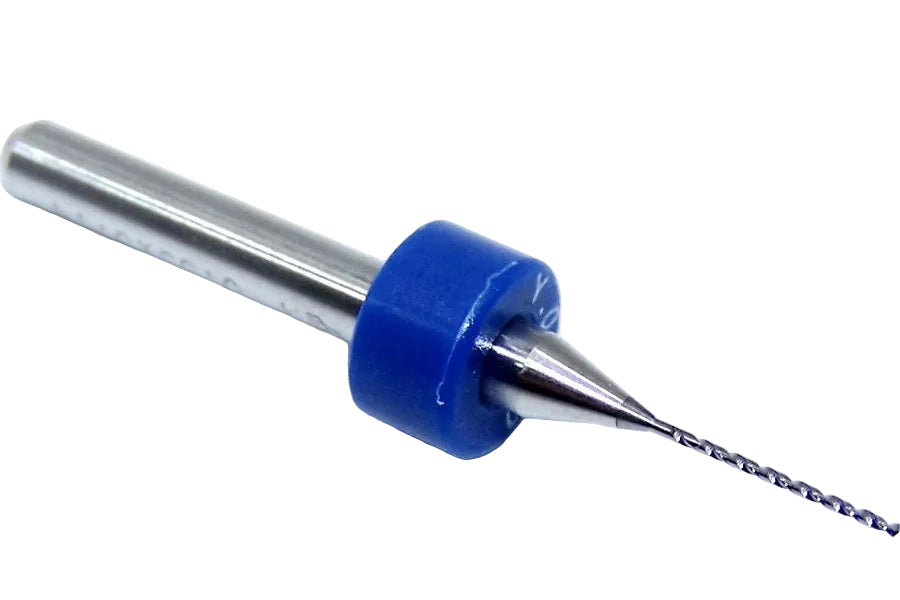 100.0210.360 Kyocera #75 Carbide 2 Flute Drill PCB Type .0210" Diameter .360" Flute 1.50" Length .125" Shank with Ring