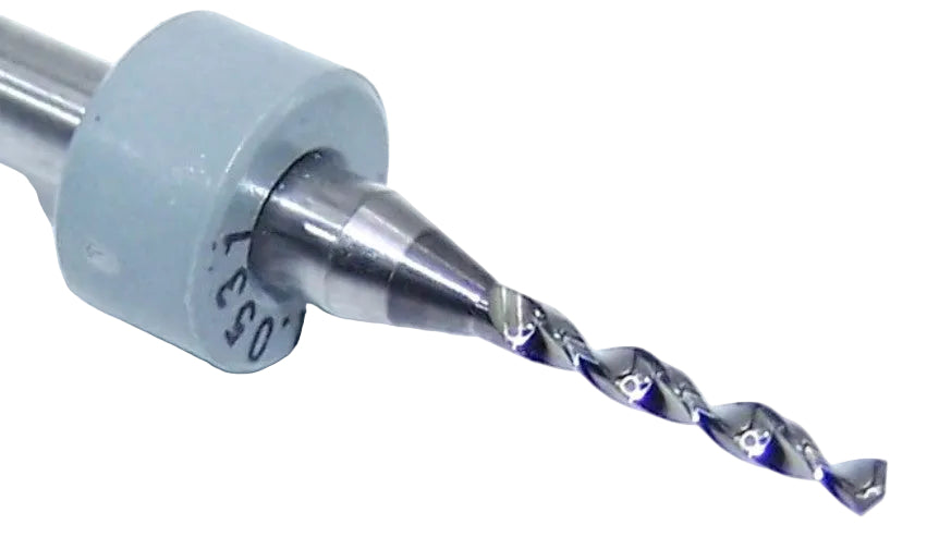 100.0531.400 Kyocera 1.35mm Carbide 2 Flute Drill PCB Type .0531" Diameter .400" Flute 1.50" Length .125" Length 130° Point