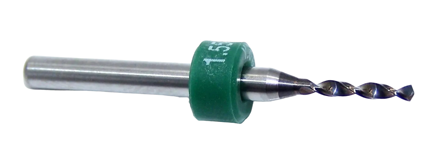 100.0610.400 Kyocera 1.55mm Carbide Drill 2 Flute PCB Type .0610" Diameter .400" Flute 1.50" Length .125" shank