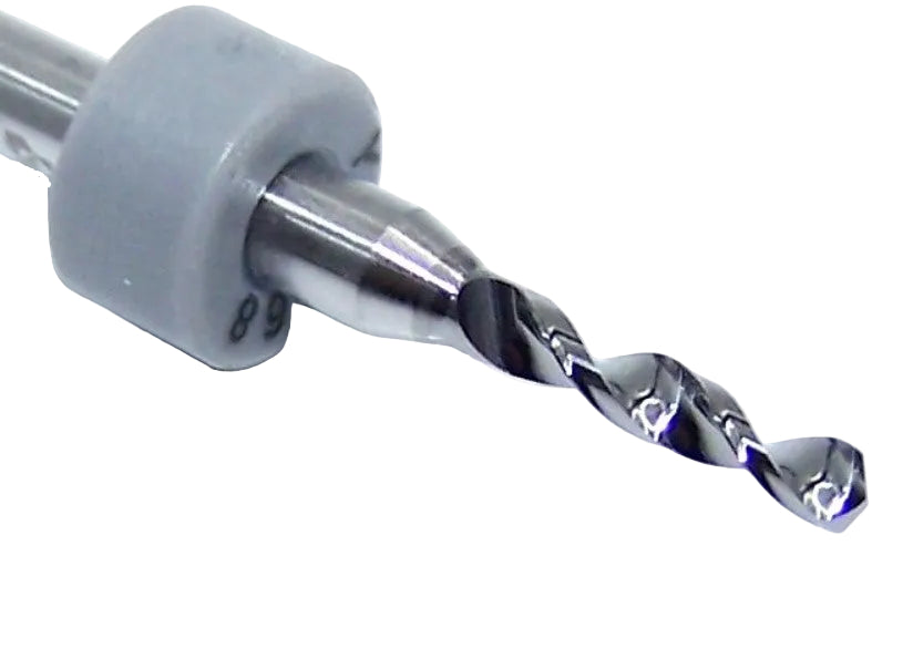 100.0768.400 Kyocera 1.95mm Carbide 2 Flute Drill PCB Type .0768" Diameter .400" Flute 1.50" Length .125" Shank 130° Point