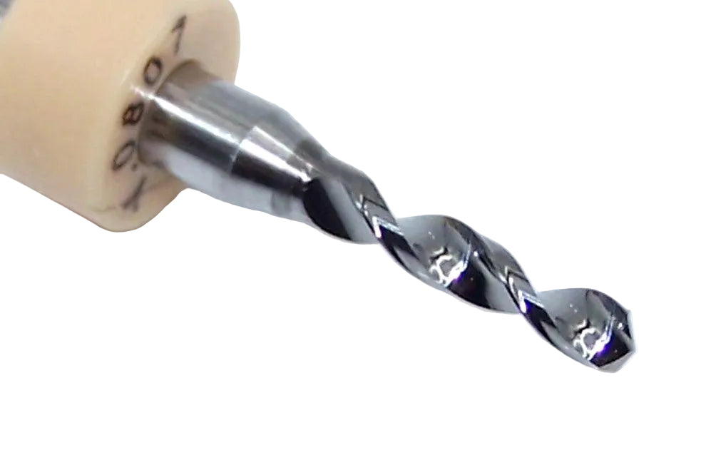 100.0807.400 Kyocera 2.05mm Carbide 2 Flute Drill PCB Type .0807" Diameter .400" Flute 1.50" Length .125" Shank