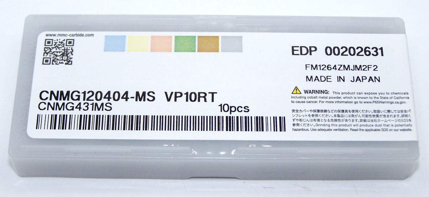 CNMG431MS VP10RT Mitsubishi Turning Insert - 202631 - Pack of 10