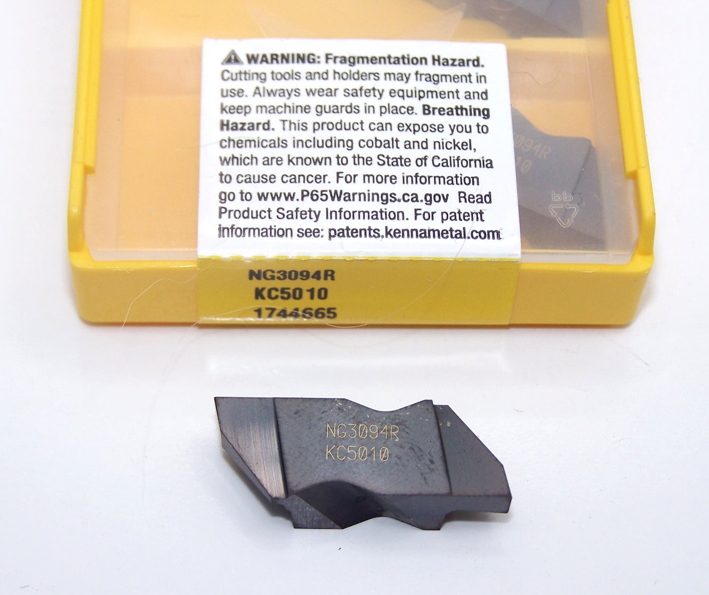NG3094R KC5010 Kennametal Top Notch Grooving Insert Long Reach .094" Width Size 3 - 1744665 - Pack of 5