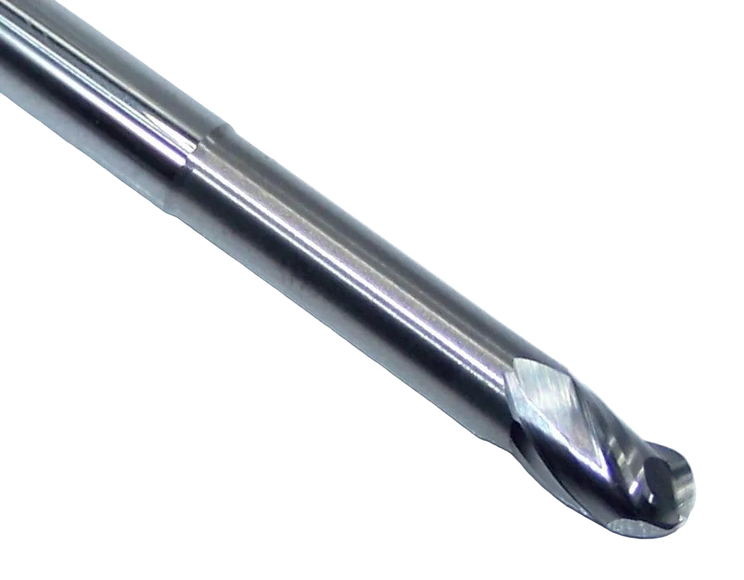 1755-1875.1000 Kyocera 3/16" Carbide 3 Flute Ball End Mill 1.00" Extended Reach 0.1875" Diameter 0.284" Flute 3.00" Length 0.1875" Shank
