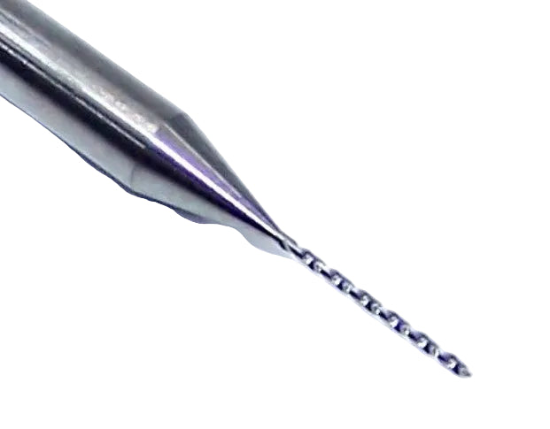 105-0200.310 Kyocera #76 Carbide 0.0200" Diameter 0.310" Flute 1.5" Length 0.125" Shank 130° Point