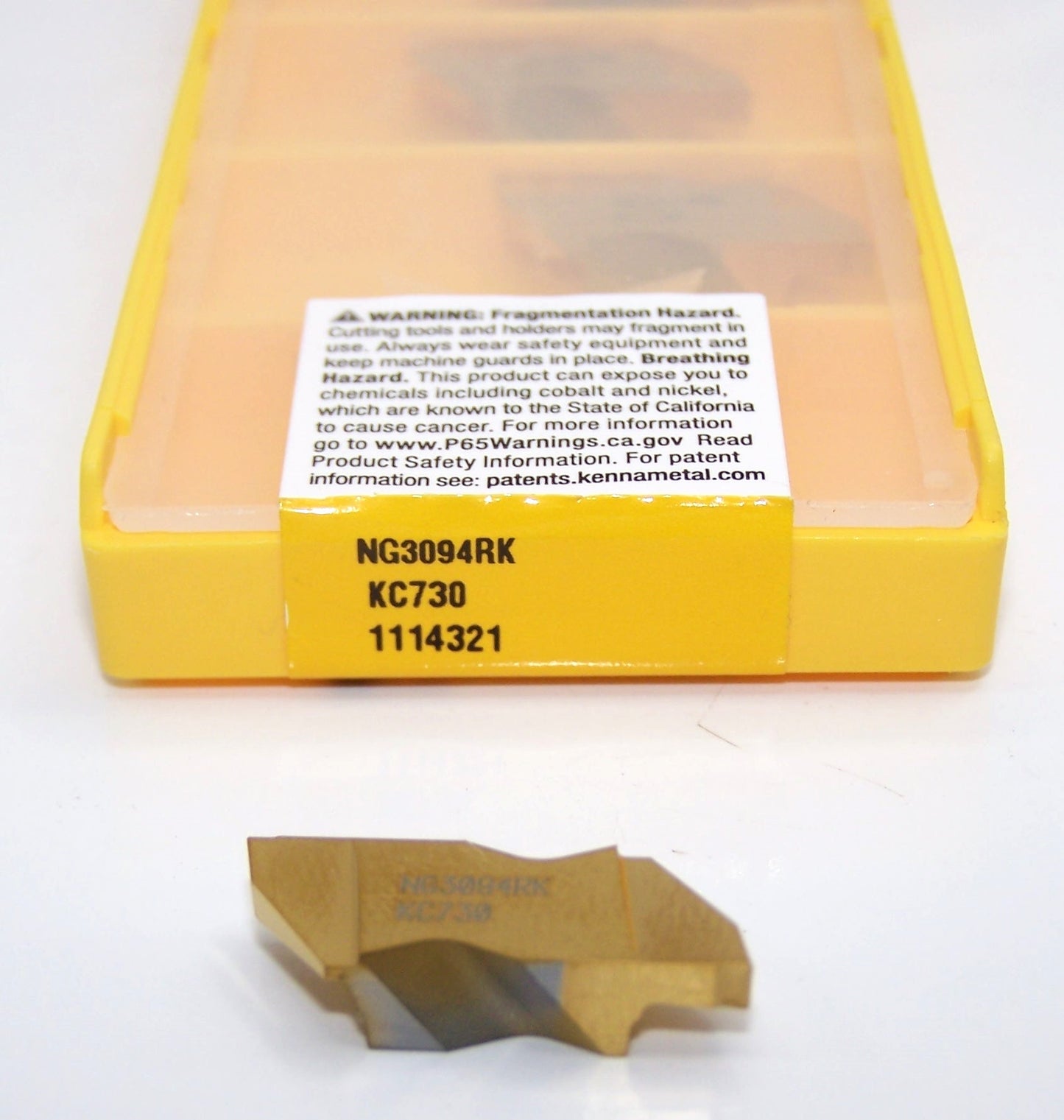 NG3094RK KC730 Kennametal Top Notch Grooving Insert Right Hand Long Reach .094" Width Size 3 - 1114321 - Pack of 5