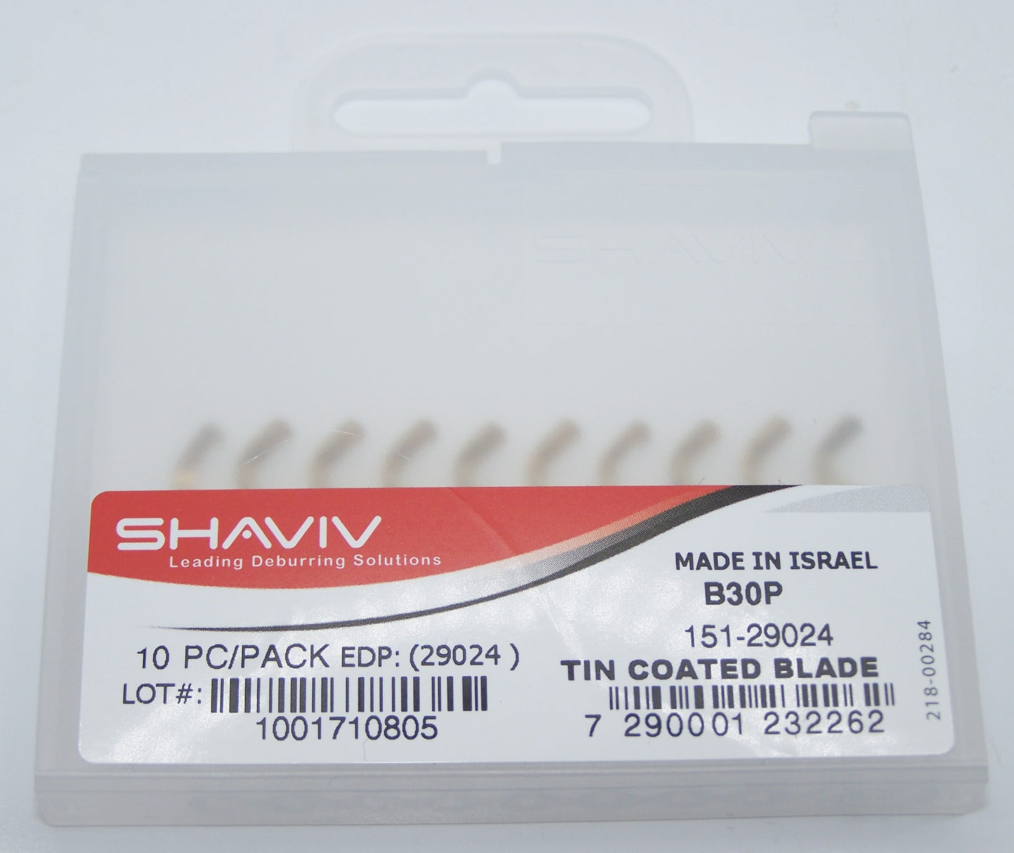 151-29024 Shaviv B30P 29024 TiN Coated High Speed Steel Hooked Deburr Blade (Pack of 10)