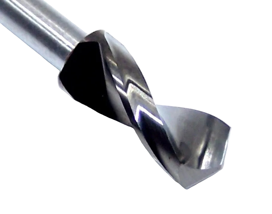155-2008.500 Kyocera 5.10mm Carbide Drill 0.2008" Diameter 0.5000" Flute 1.5" Length 0.125" Shank 130° Point
