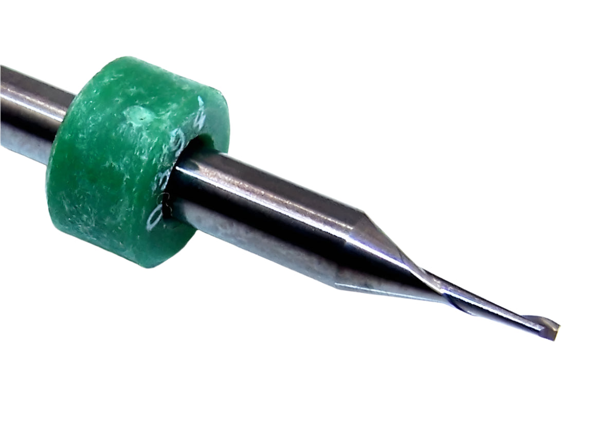 1560.0394.118 Kyocera 1.00mm Carbide 1 Flute End Mill .0394" Diameter .118" Flute 1.50" Length .125" Shank for soft materials