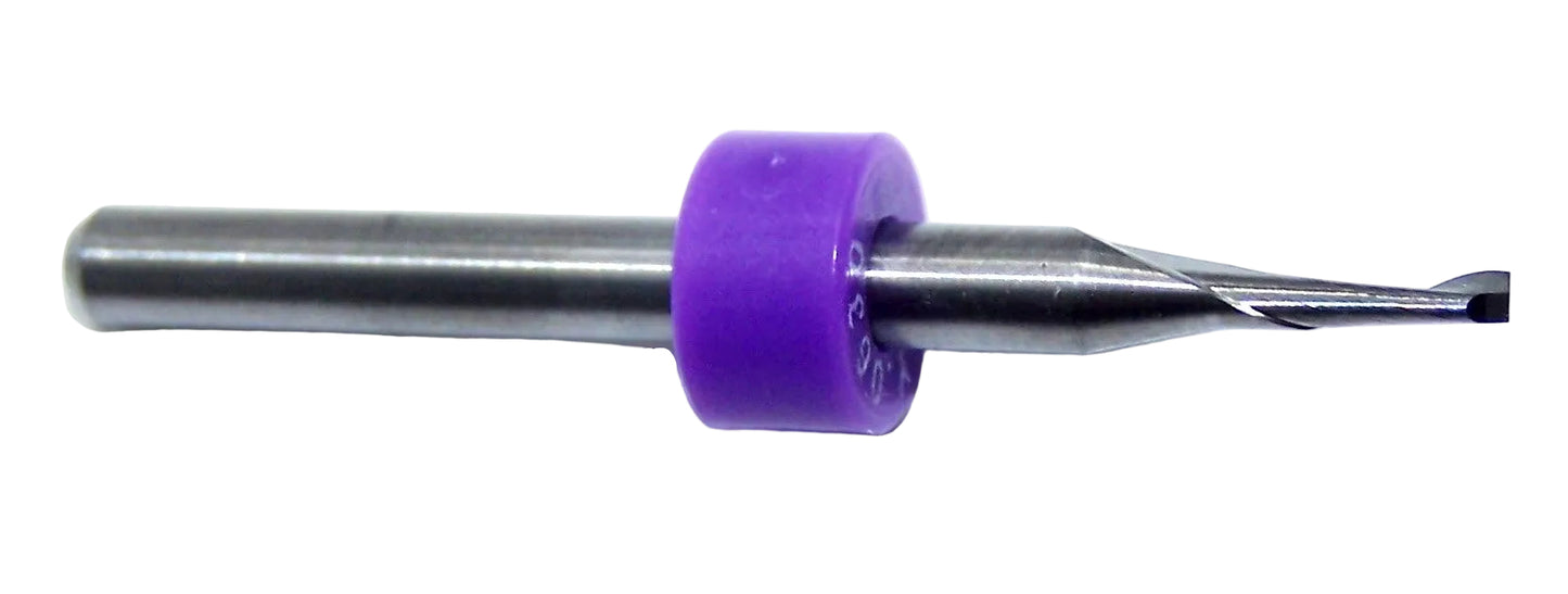 1560.0630.189 Kyocera 1.60mm Carbide 1 Flute End Mill Soft Material .0630" Diameter .189" Flute 1.50" Length .125" Shank