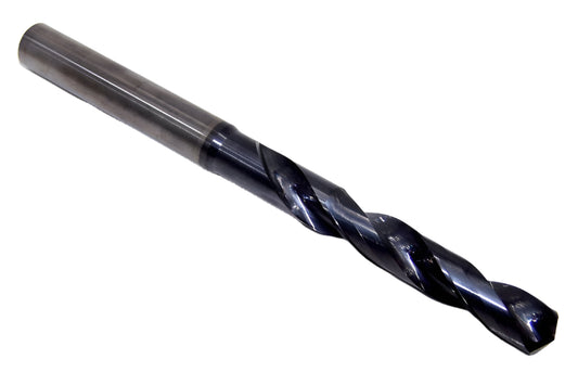 160-4531AG3172 Kyocera 29/64" Carbide 2 Flute Drill High Performance .4531" Diameter 3.172" Flute 6.00" Length .500" Shank 142° Point Coated External Coolant