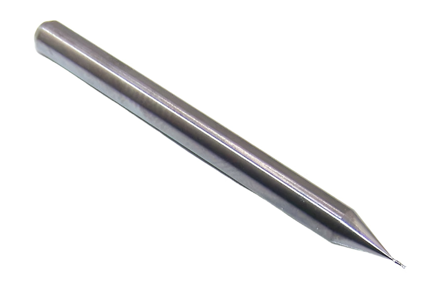 1610-0130.039 Kyocera .0130" Carbide 2 Flute End Mill .0130" Diameter .039" Flute Length 1.50" Length .125" Shank