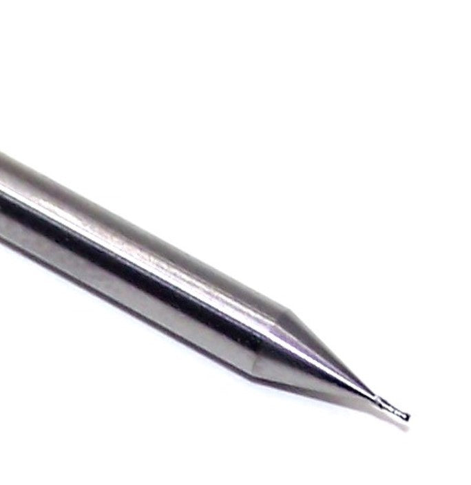 1610-0138.041 Kyocera 0.35mm Carbide 2 Flute End Mill 0.0138" Diameter 0.0410" Flute 1.5" Length 0.1181" Shank