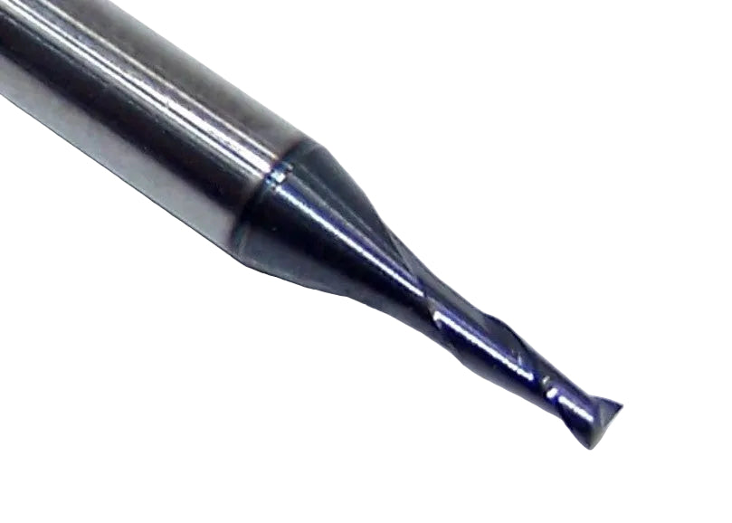 1610-0500L150 Kyocera 0.0500" Carbide 2 Flute End Mill ALTiN Coated 0.0500" Diameter 0.150" Flute 1.5" Length 0.125" Shank