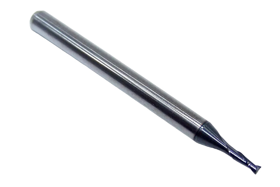 1610-0500L150 Kyocera 0.0500" Carbide 2 Flute End Mill ALTiN Coated 0.0500" Diameter 0.150" Flute 1.5" Length 0.125" Shank