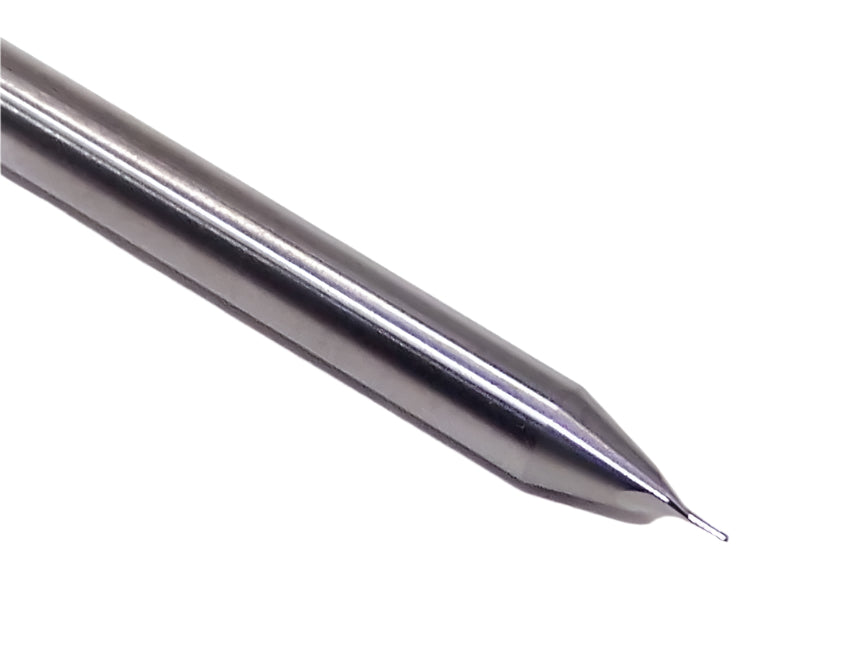 1620-0098.015 Kyocera 0.25mm Carbide 2 Flute End Mill 0.0098" Diameter 0.0150" Flute 1.5" Length 0.1181" Shank