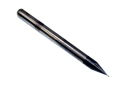 1620-0130L020 Kyocera 0.0130" Carbide 2 Flute End Mill ALTiN Coated 0.0130" Diameter 0.0200" Flute 1.5" Length 0.125" Shank