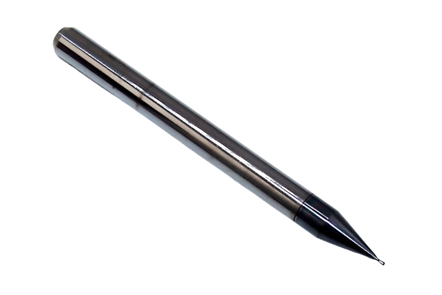 1620-0140L021 Kyocera 0.0140" Carbide 2 Flute End Mill ALTiN Coated 0.0140" Diameter 0.0210" Flute 1.5" Length 0.125" Shank