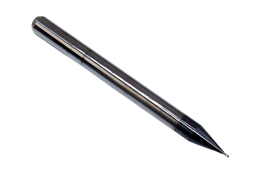 1620-0140L021 Kyocera 0.0140" Carbide 2 Flute End Mill ALTiN Coated 0.0140" Diameter 0.0210" Flute 1.5" Length 0.125" Shank