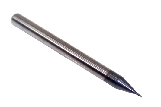 1620-0170L026 Kyocera 0.0170" Carbide 2 Flute End Mill ALTiN Coated 0.0170" Diameter 0.0260" Flute 1.5" Length 0.125" Shank