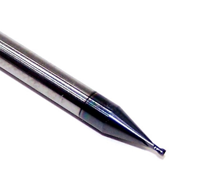 1620-0280L042 Kyocera 0.0280" Carbide 2 Flute End Mill ALTiN Coated 0.0280" Diameter 0.0420" Flute 1.5" Length 0.125" Shank