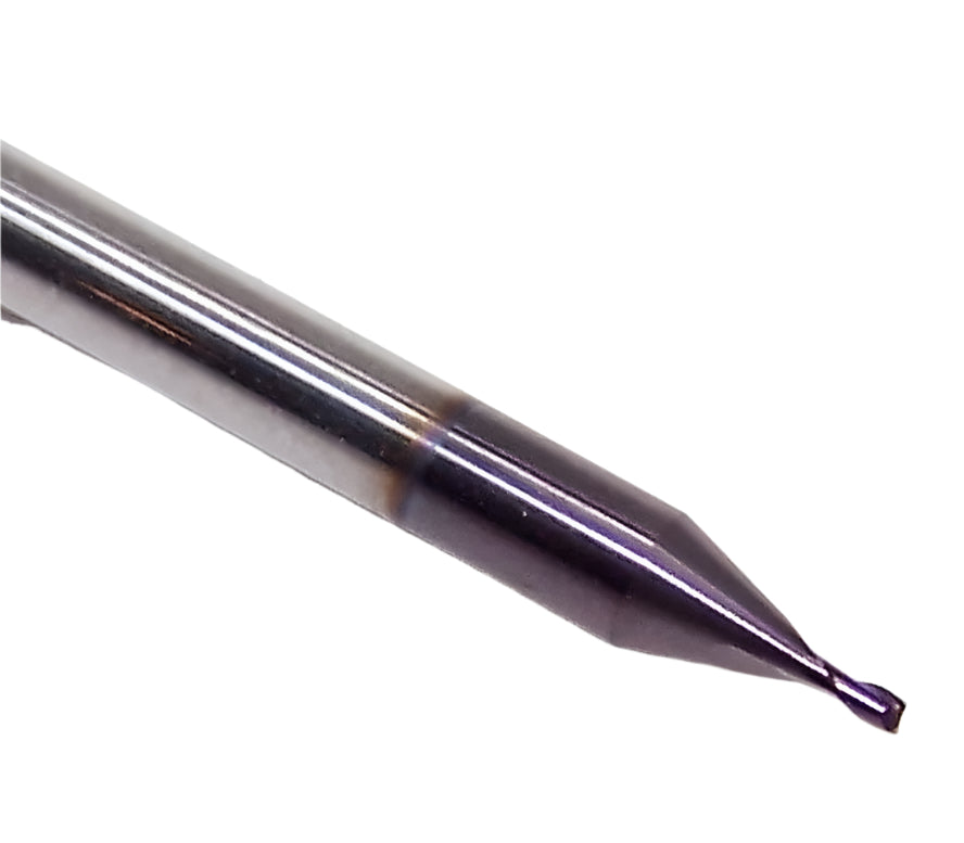 1620-0315L047 Kyocera 0.80mm Carbide 2 Flute End Mill ALTiN Coated 0.0315" Diameter 0.0470" Flute 1.5" Length 0.1181" Shank