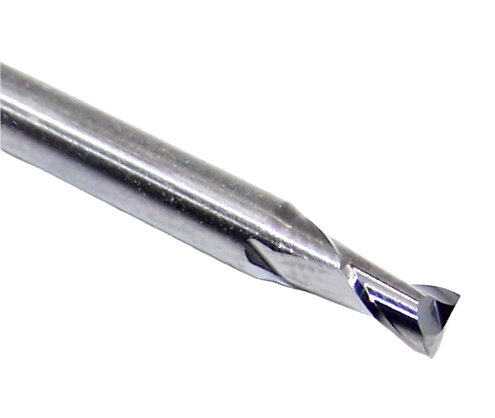 1620-1050.158 Kyocera 0.1050" Carbide 2 Flute End Mill 0.1050" Diameter 0.158" Flute 1.5" Length 0.125" Shank