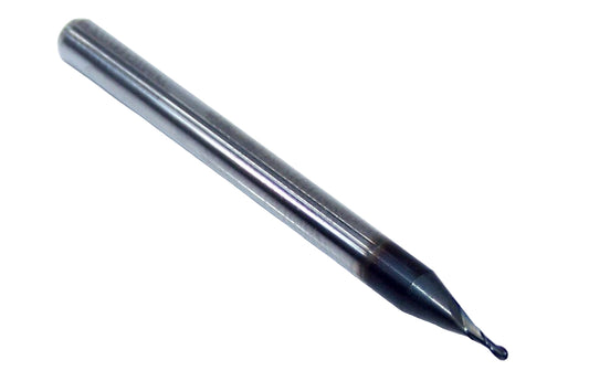 1625-0312D094 Kyocera 1/32" Carbide 2 Flute End Mill Ball End DLC Coated 0.0312" Diameter 0.094" Flute 1.5" Length 0.125" Shank