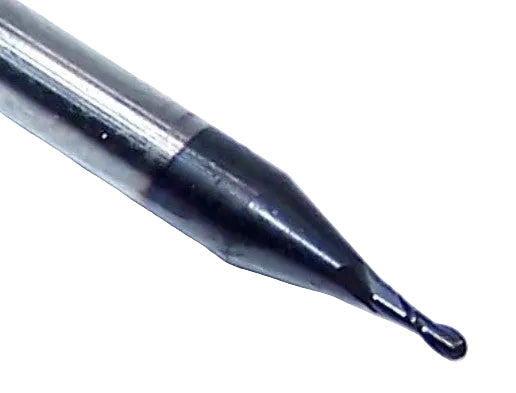 1625-0350L105 Kyocera 0.0350" Carbide 2 Flute End Mill Ball End ALTiN Coated 0.0350" Diameter 0.105" Flute 1.5" Length 0.125" Shank