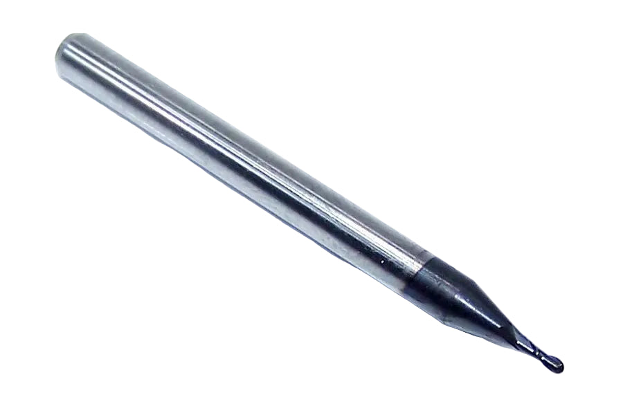 1625-0350L105 Kyocera 0.0350" Carbide 2 Flute End Mill Ball End ALTiN Coated 0.0350" Diameter 0.105" Flute 1.5" Length 0.125" Shank