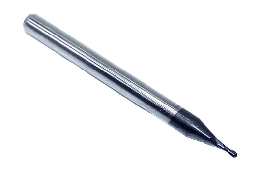 1625-0350L105 Kyocera 0.0350" Carbide 2 Flute End Mill Ball End ALTiN Coated 0.0350" Diameter 0.105" Flute 1.5" Length 0.125" Shank