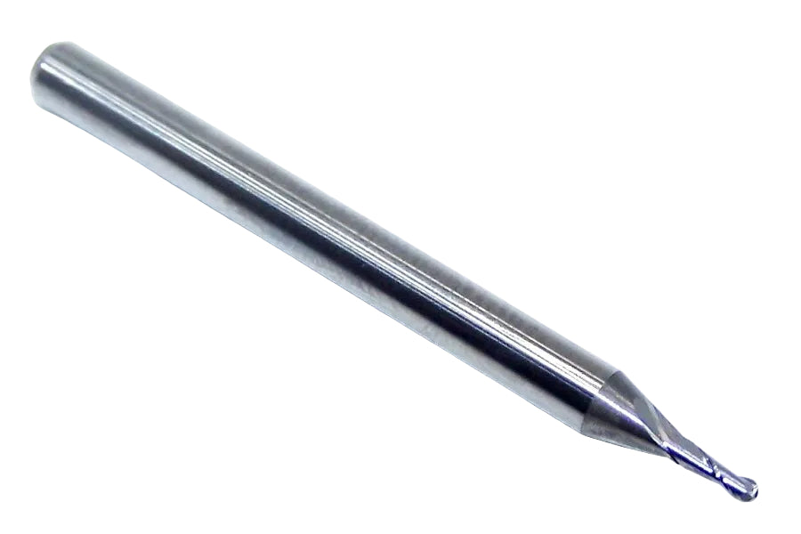 1625-0440.132 Kyocera 0.0440" Carbide 2 Flute End Mill Ball End 0.0440" Diameter 0.1320" Flute 1.5" Length 0.125" Shank
