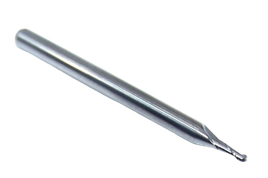 1625-0512.154 Kyocera 1.30mm Carbide 2 Flute End Mill Ball End 0.0512" Diameter 0.154" Flute 1.5" Length 0.1181" Shank